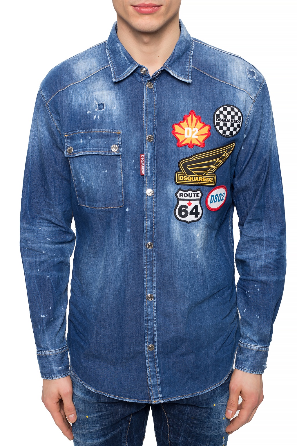 Dsquared2 Patched denim shirt